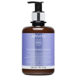 Apivita Mini Foam Cleanser Face & Eye with Olive & Lavender 300ml