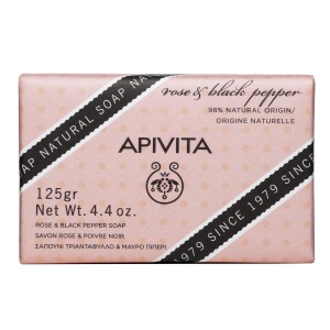 Apivita Natural Rose & Black Pepper, Soap, 125g