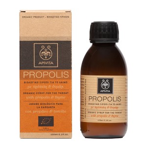 Apivita Organic Syrup for the Throat with Propolis & Thyme, 150ml