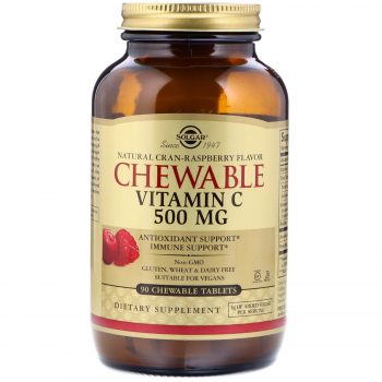 Solgar Vitamin C Chewable Cranberry Flavor, 90 Tablets