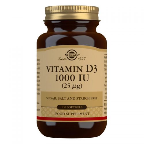 Solgar Vitamin D3 1000 IU 25mcg100 Softgels