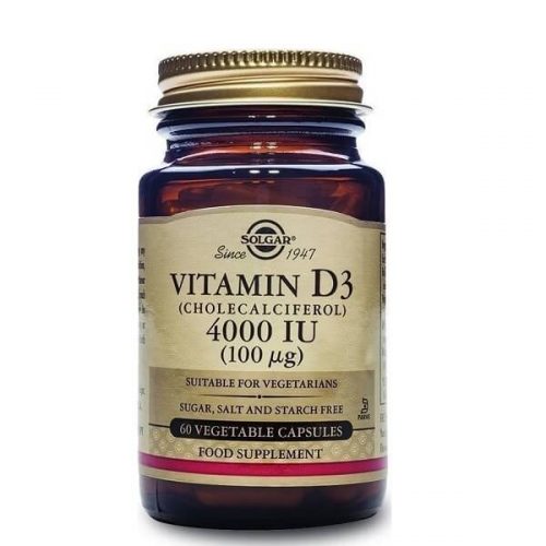 Solgar Vitamin D3 4000IU 100mg 60 Veg Caps