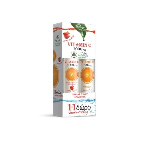 Power of Nature Vitamin C 1000mg with stevia, 1+1