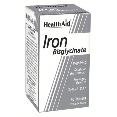 Health Aid Iron Bisglycinate, 30 tablets