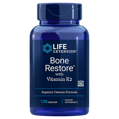 Life Extension Bone Restore with Vitamin K2, 120 capsules