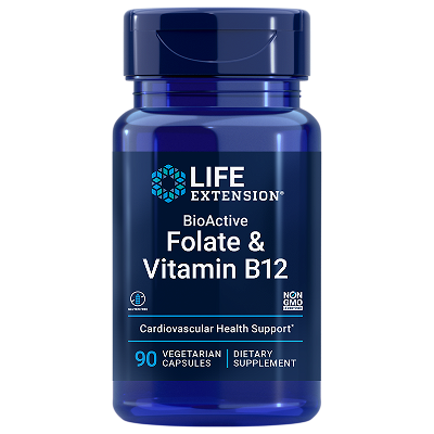 Life Extension BioActive Folate & Vitamin B12, 90 capsules