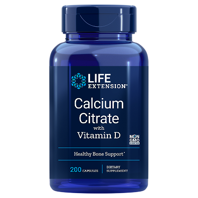 Life Extension Calcium Citrate with Vitamin D, 200 capsules