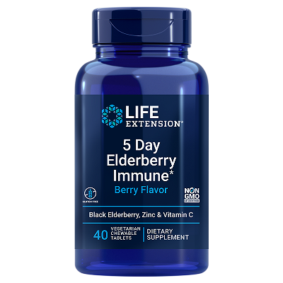 Life Extension 5 Day Elderberry Immune, 40 chewable tablets