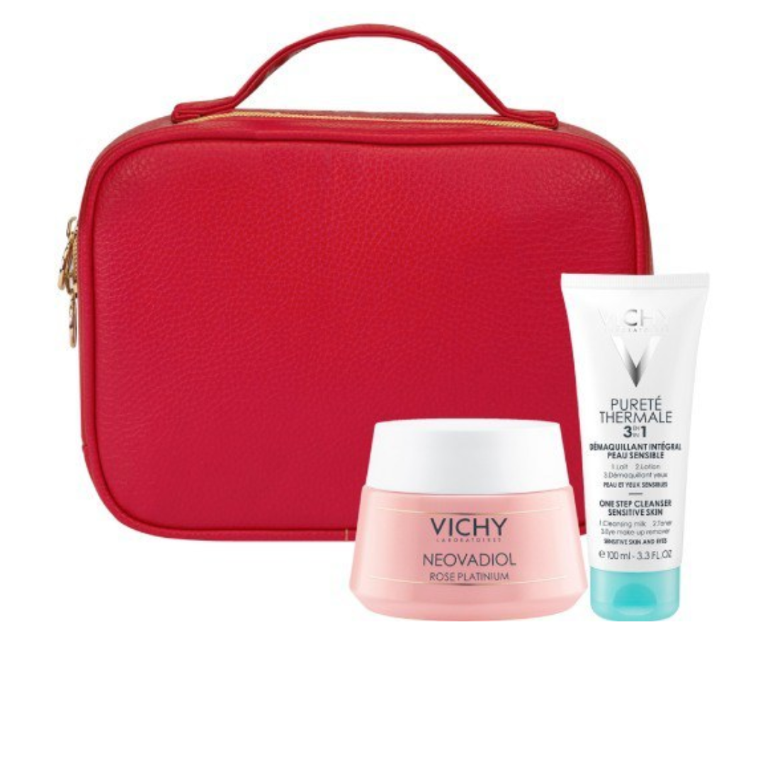 Vichy Neovadiol Rose Platinum Face Cream + 3-in-1 Face Cleanser, Gift Set