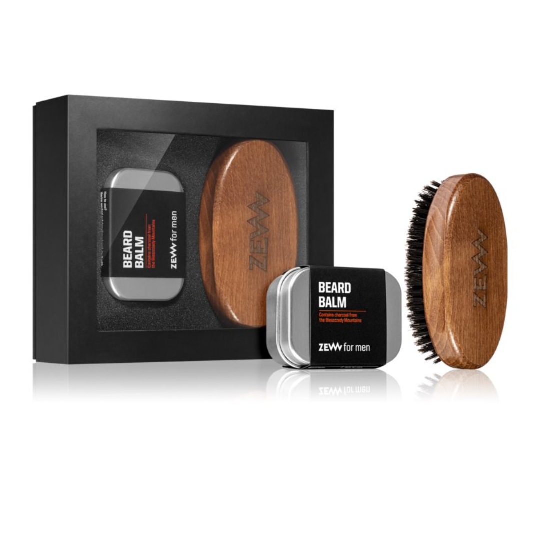 Zew For Men, Beard Balm + Beard Brush, Gift Set