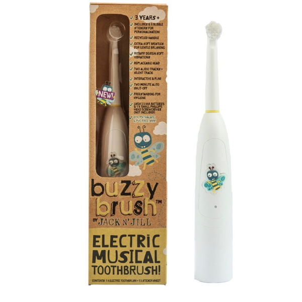 Jack N' Jill Buzzy Brush, electrical music toothbrush for kids 3 years+