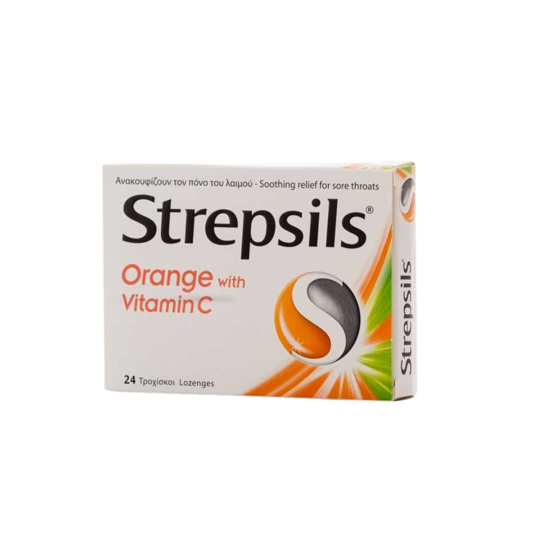 Strepsils Orange Vitamin C Lozenges, 24