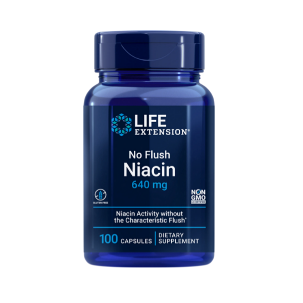 Life Extension No Flush Niacin 640mg, 100 capsules