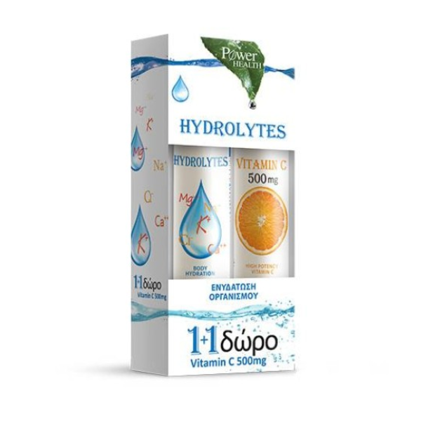 Power of Nature Hydrolytes Stevia + Gift (Vitamin C Effervescent 500mg), 20 effervescent tablets