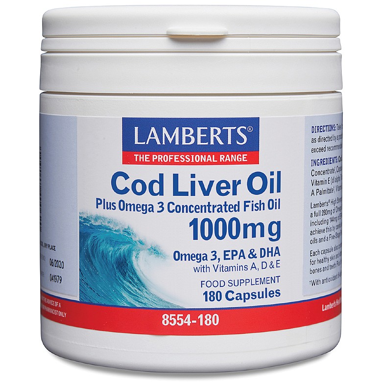 Lamberts Cod Liver Oil, 180 capsules