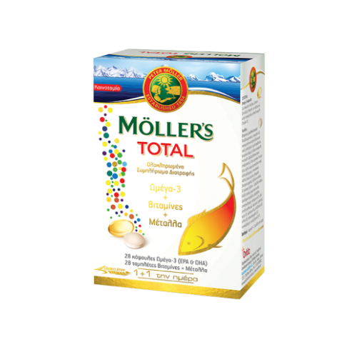 Moller's Total Omega 3 + Vitamins +Minerals, 28+28
