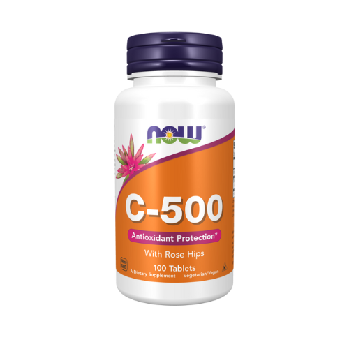 Now Vitamin C-500 With Rose Hips, 100 tablets