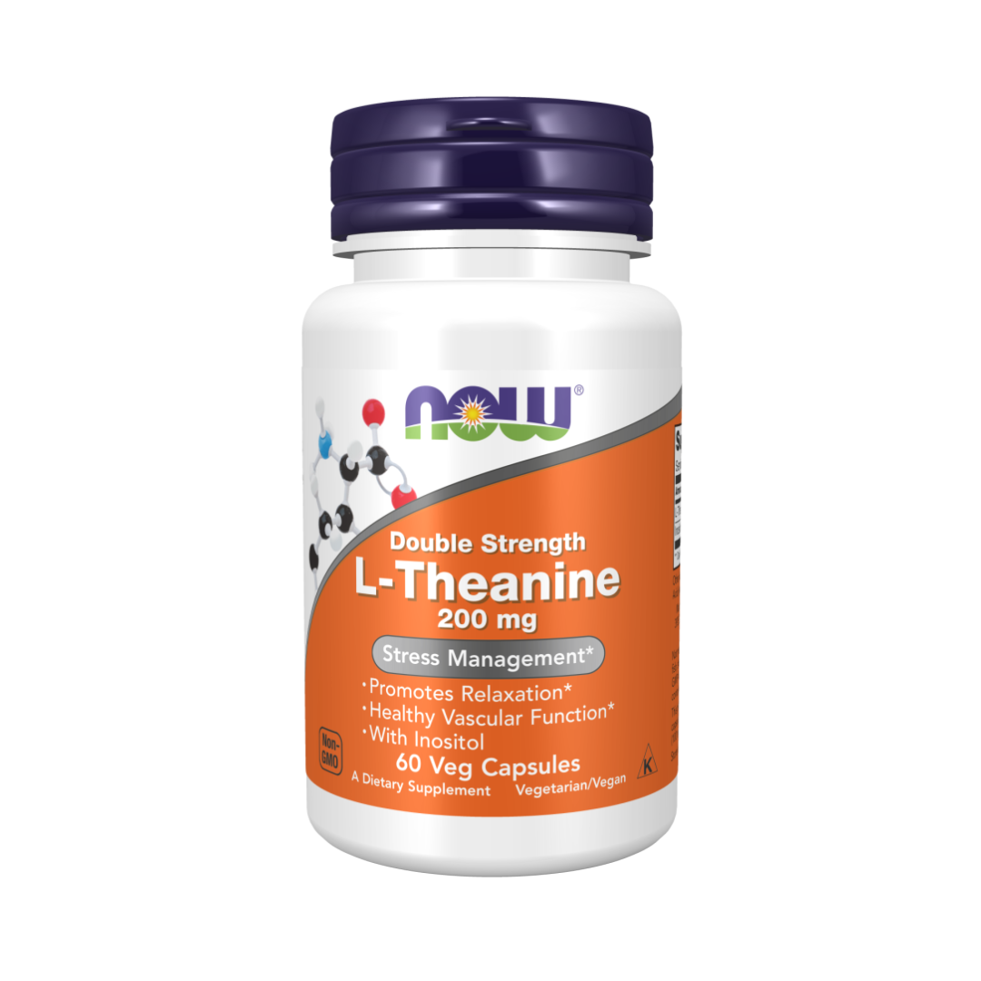 Now L-theanine 200mg, 60 capsules