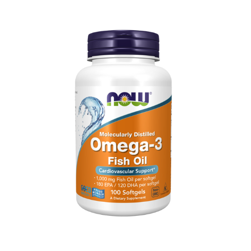 Now Omega-3 Fish Oil Molecularly Distilled, 100 softgels