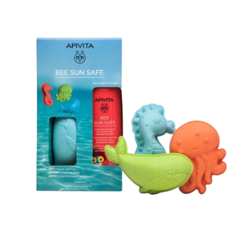 Apivita Bee Sun Safe Hydra Sun Kids Lotion-Easy Application SPF50 & GIFT 3 Beach Sand Toys