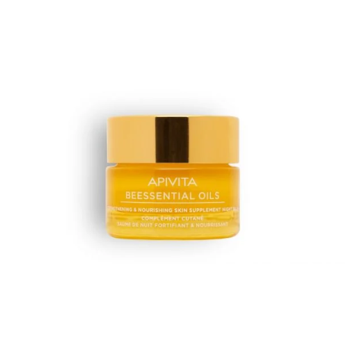 Apivita Beessentials Oils Strengthening & Nourishing Skin Supplement Night Balm, 15ml