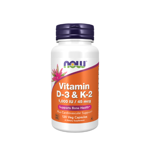 Now Vitamin D-3 1000 IU  + Vitamin K-2, 120 capsules