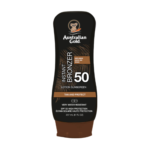 Australian Gold Sun Protection SPF 50 Lotion with Bronzer, 237ml