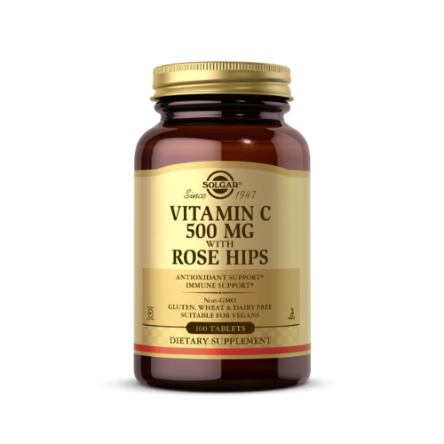 Solgar Vitamin C 500 mg with Rose Hips, 100 Tabs