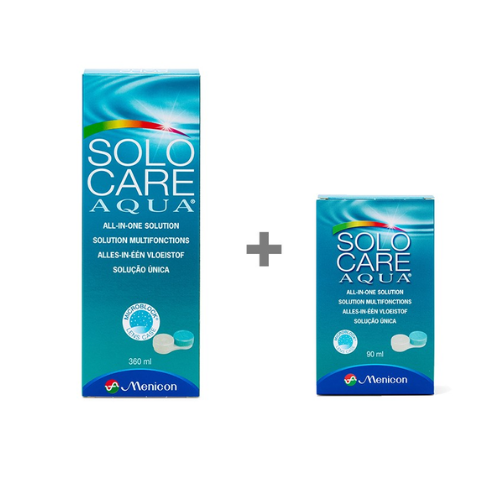 Solo Care Aqua All-In-One Solution for Contact Lenses, 360ml+90ml