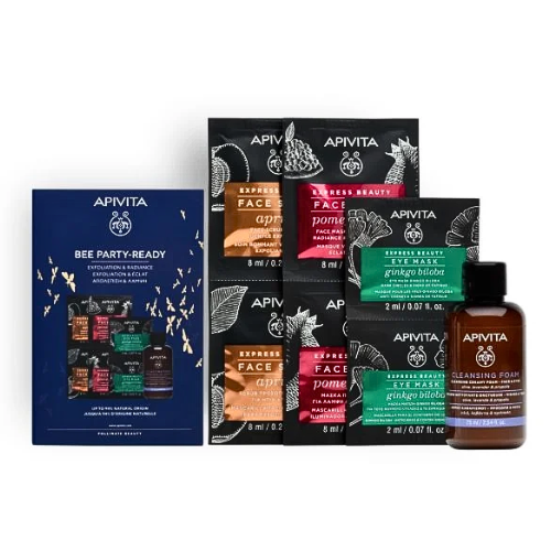 Apivita Bee Party-Ready Face Masks & Face Cleansing Foam 75ml, Gift Set