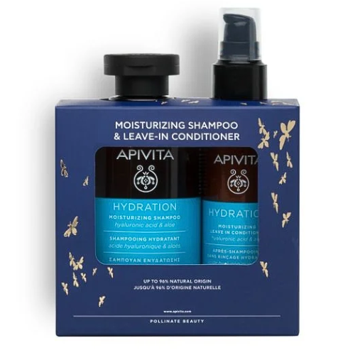 Apivita Moisturizing Shampoo 250ml & Moisturizing Leave-In Conditioner 100ml, Gift Set