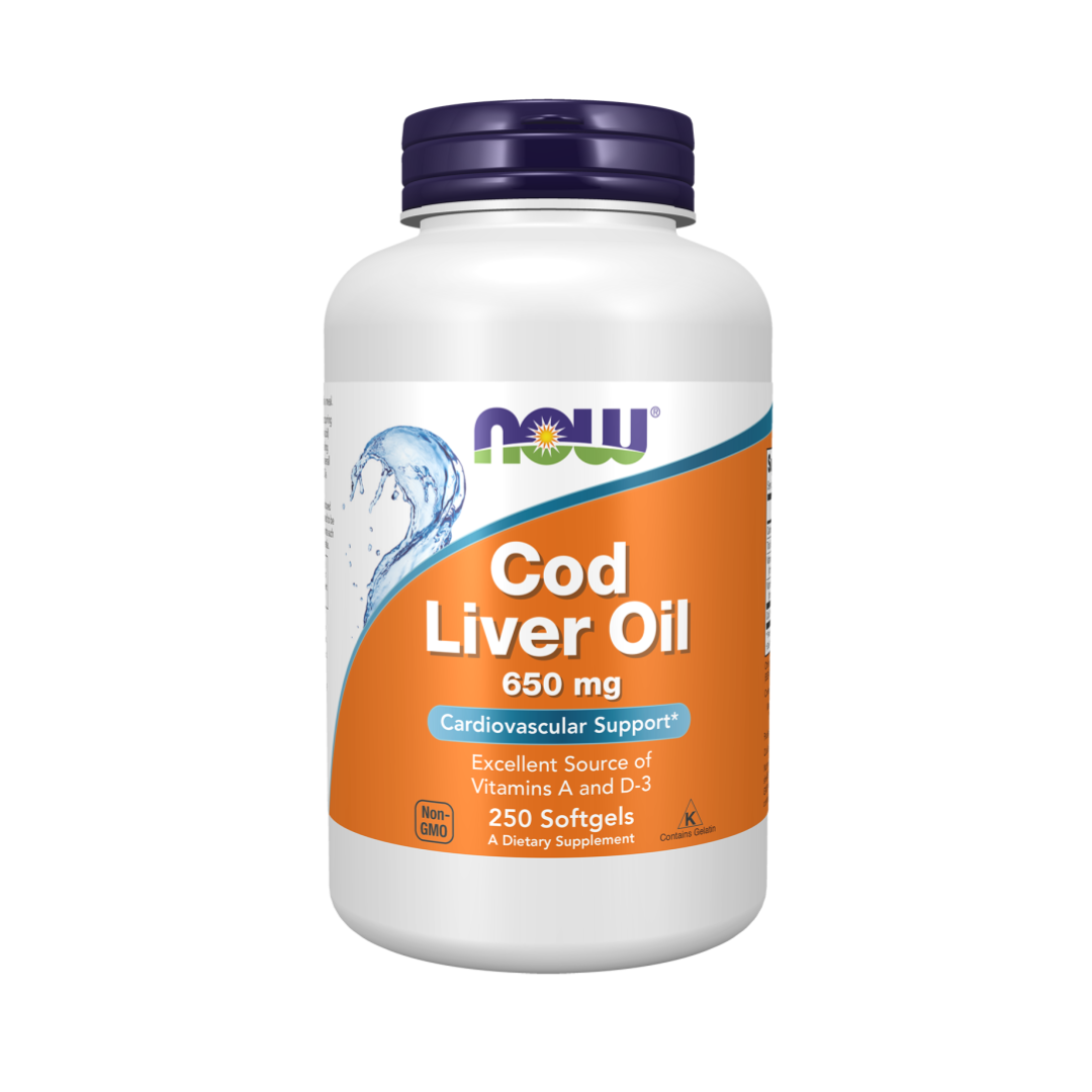 Now Cod Liver Oil 650mg, 250 capsules