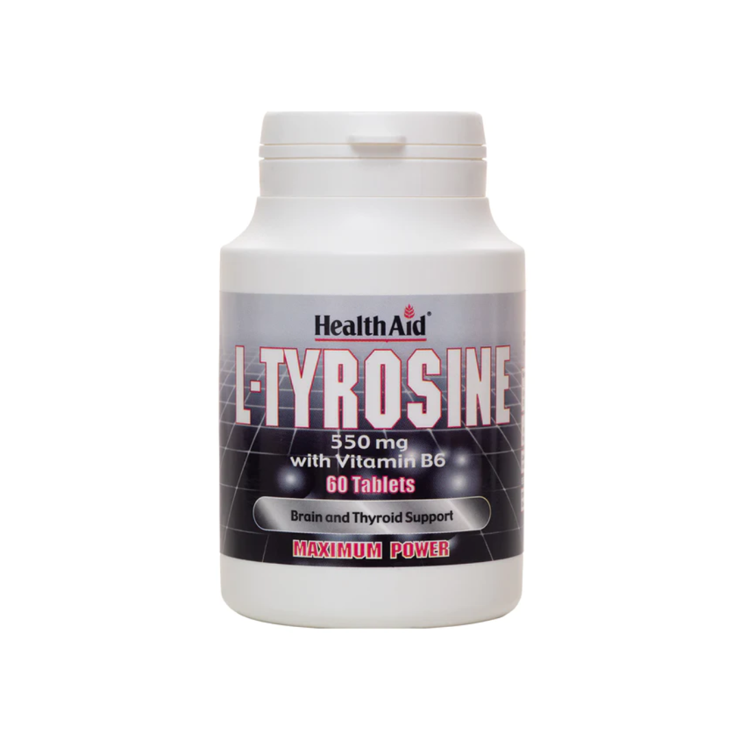 Health Aid L-Tyrosine 550mg + Vitamin B6, 60 tablets