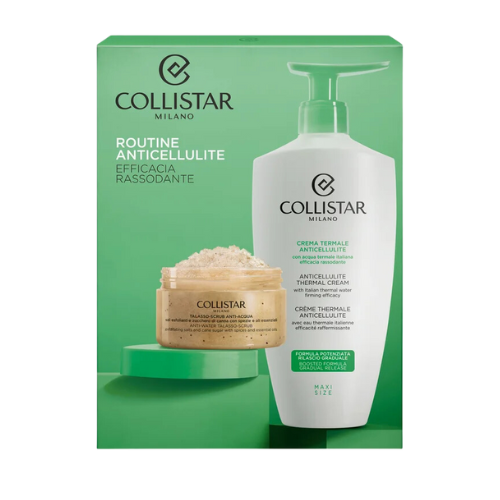 Collistar Anticellulite Thermal Cream with Italian thermal water 400ml & Anti-water Talasso Scrub 150g, Set