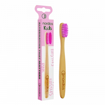 Nordics Bamboo kids Pink SOFT/MEDIUM toothbrush
