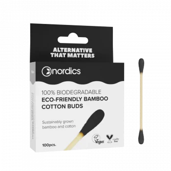 Nordics Bamboo cotton buds CHARCOAL 100 pcs