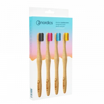 Nordics Bamboo 4-pack SOFT/MEDIUM toothbrush
